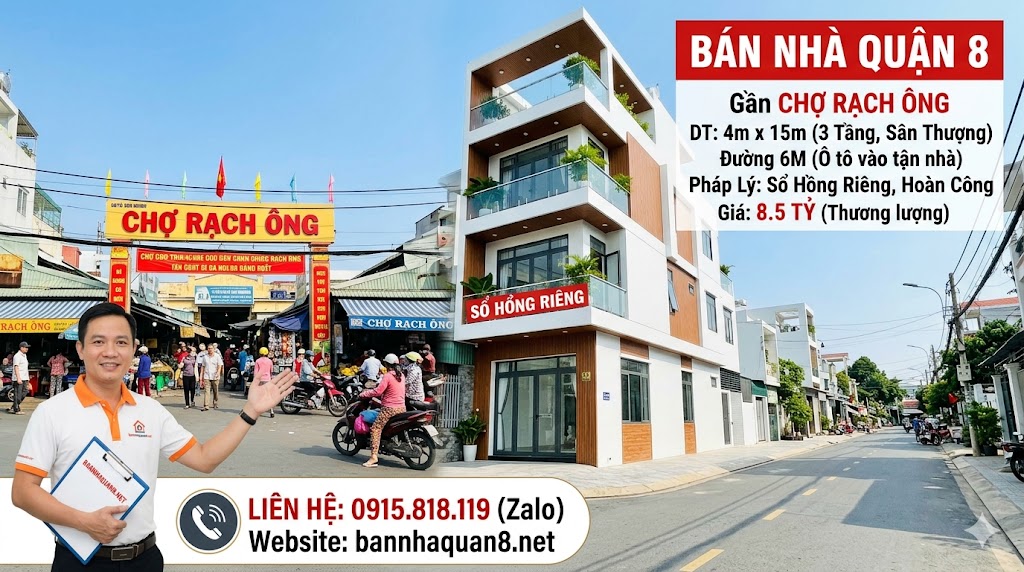Bán Nhà Gần Chợ Gạch Ông Quận 8: Tâm Điểm Kết Nối, Giá Trị Sinh Lời Cao