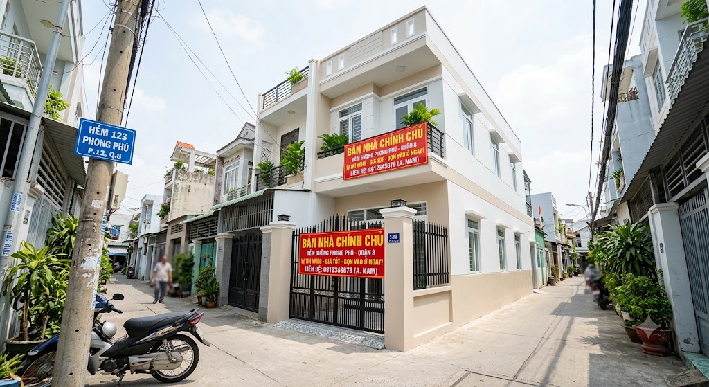 Bán nhà hẻm đường Phong Phú Quận 8: Vị trí vàng, giá tốt