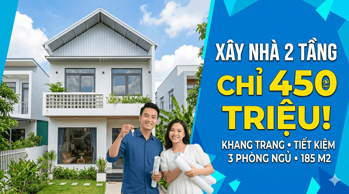 Giải Pháp Xây Nhà 2 Tầng Khang Trang Chỉ Với 450 Triệu Đồng